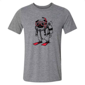 Camiseta Cinza Pug Mergulhador