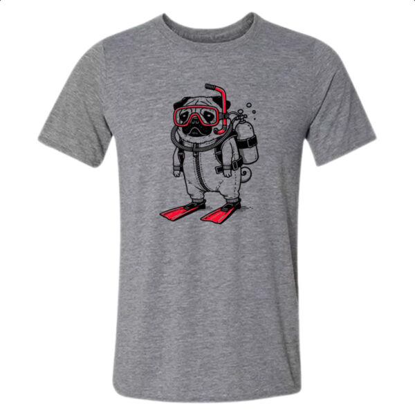 Camiseta Cinza Pug Mergulhador