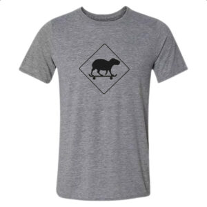 Camiseta Cinza Placa capivara de skate