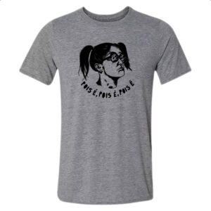 Camiseta Cinza Pois e Pois e Pois e