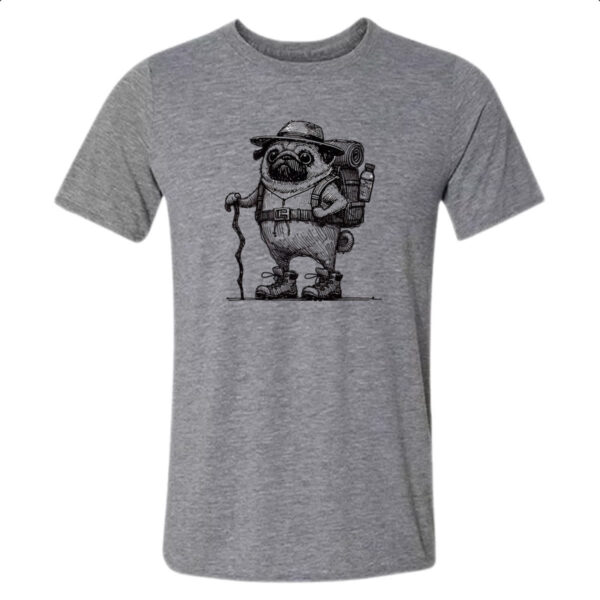 Camiseta Cinza Pug aventureiro