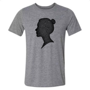Camiseta Cinza Silhueta mulher impressao digital