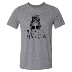 Camiseta Cinza Makeup Diva e seus pinceis