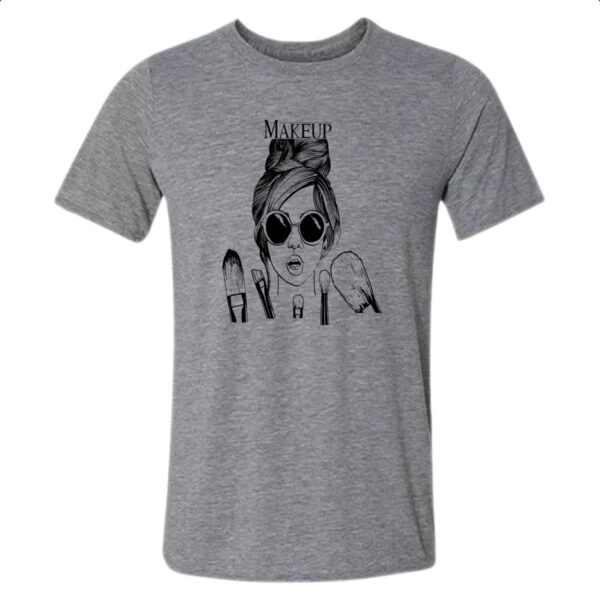 Camiseta Cinza Makeup Diva e seus pinceis