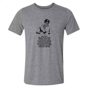 Camiseta Cinza Espiritismo nem so de pao vive o homem