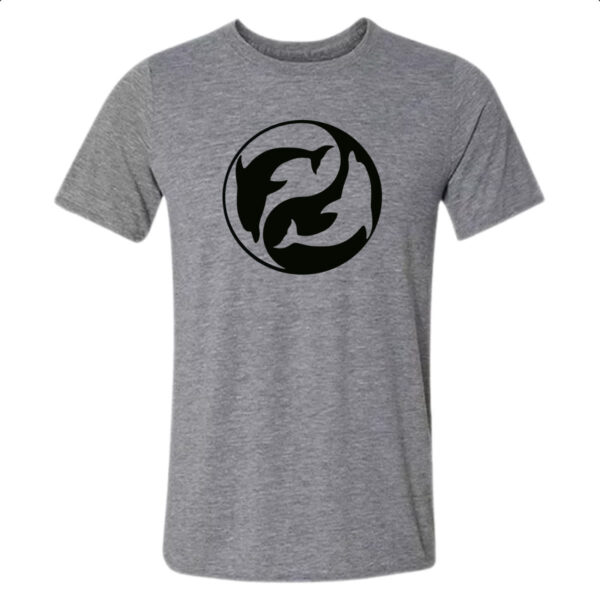 Camiseta Cinza Yin e Yang Golfinhos