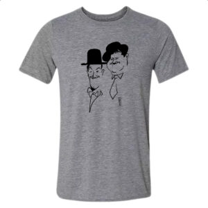 Camiseta Cinza Gordo e o magro linear art