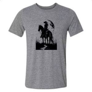 Camiseta Cinza Mulher cowgirl sunset PB