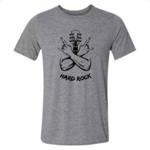 Camiseta Cinza Hard Rock Guitarra Maos