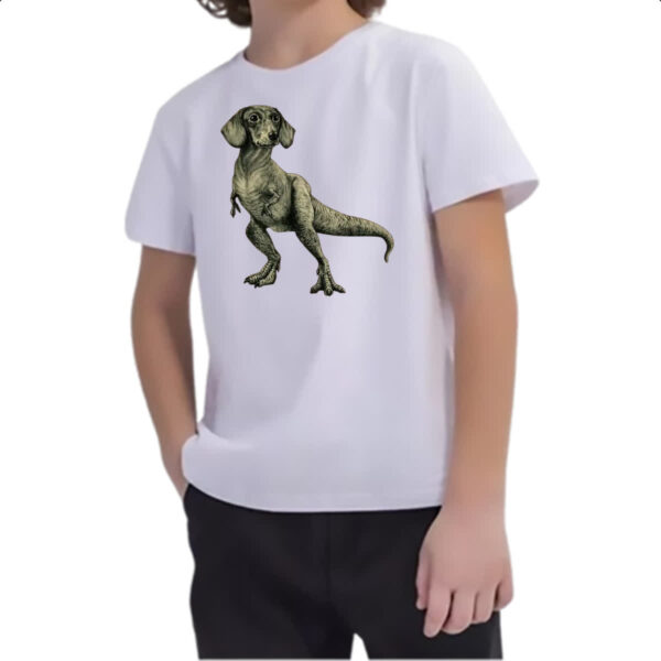 Camiseta Infanto Juvenil Dachshund Rex - Imagem 2