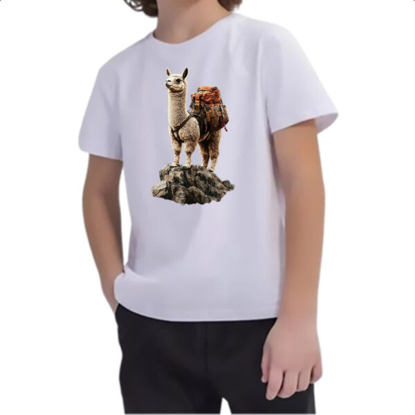 Camiseta Infanto Juvenil Lhama aventureira - Imagem 2