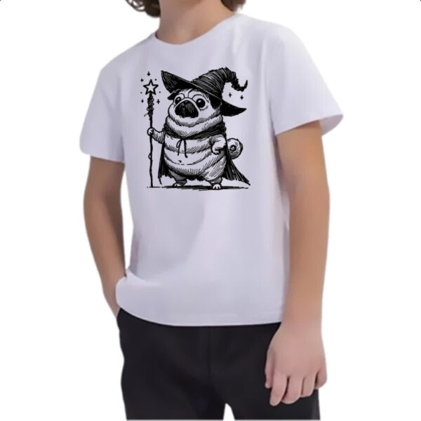 Camiseta Infanto Juvenil Pug Mago - Imagem 2