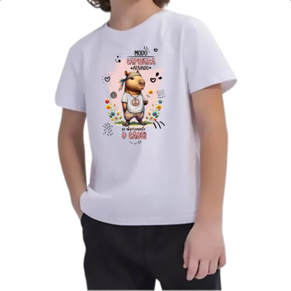 Camiseta Infanto Juvenil Capivara modo ativado - Imagem 2