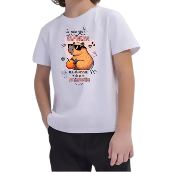 Camiseta Infanto Juvenil Capivara nada abala - Imagem 2