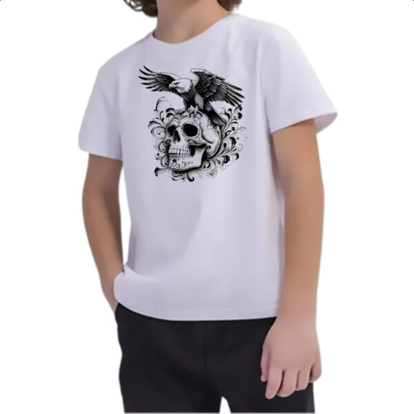 Camiseta Infanto Juvenil Aguia Pousada na Caveira - Imagem 2