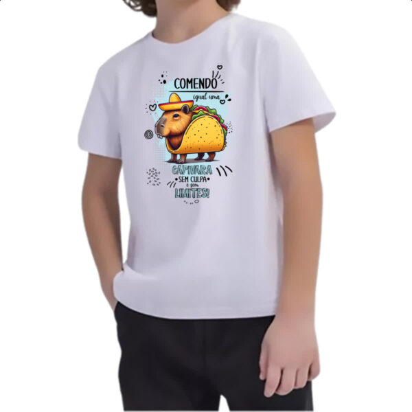 Camiseta Infanto Juvenil Capivara sem culpas e limites - Imagem 2