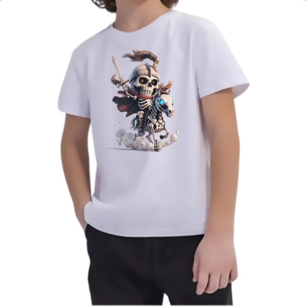 Camiseta Infanto Juvenil Cavaleiro da morte cute 3D - Imagem 2