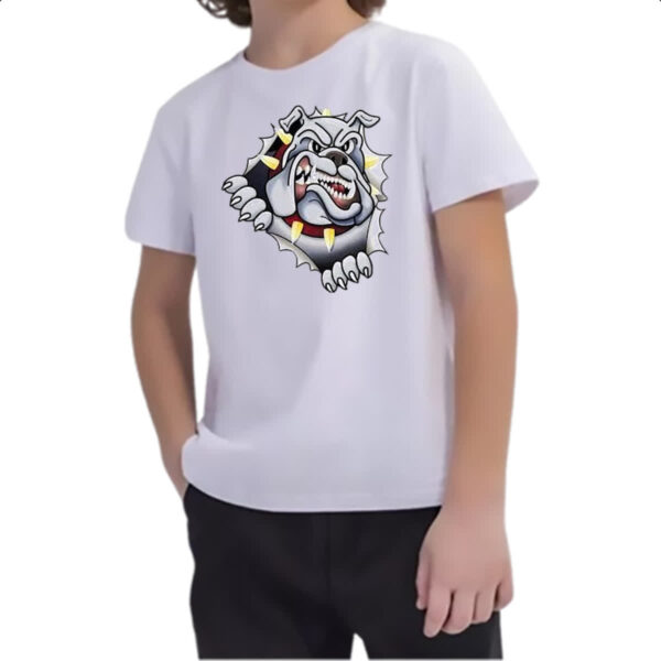 Camiseta Infanto Juvenil Bulldog rasgando a camisa - Imagem 2