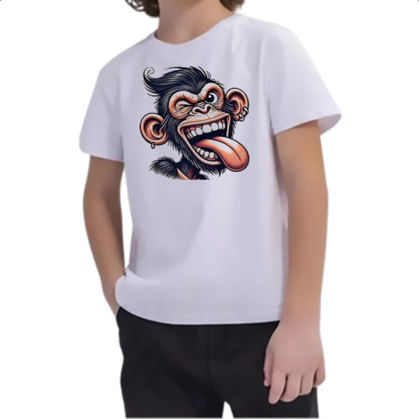 Camiseta Infanto Juvenil Chimpanze doido - Imagem 2
