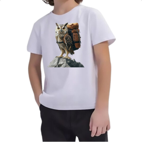 Camiseta Infanto Juvenil Coruja aventureira - Imagem 2