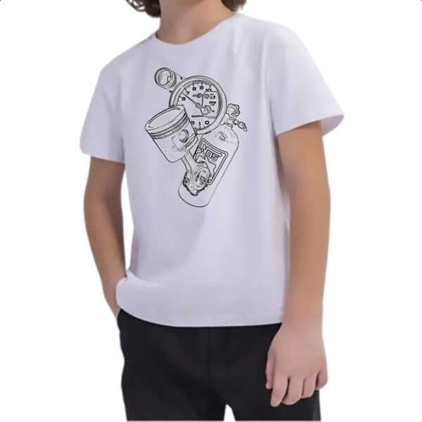 Camiseta Infanto Juvenil Velocimetro Pistao e Nos - Imagem 2