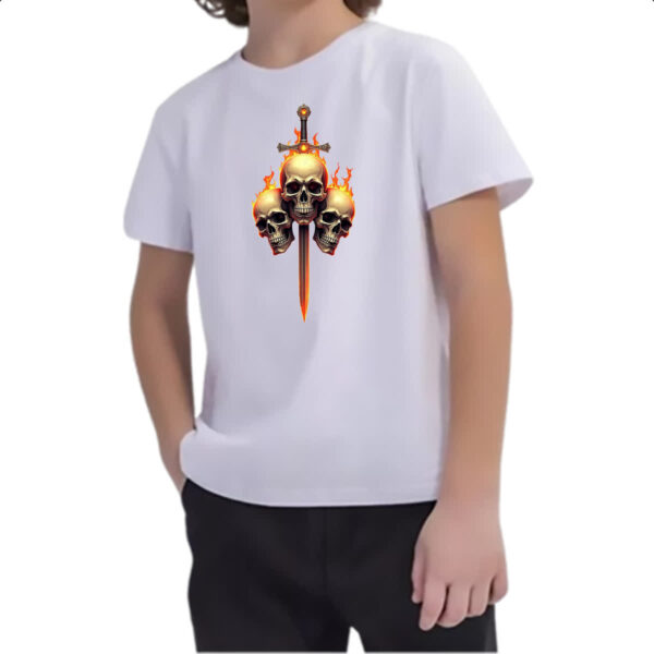 Camiseta Infanto Juvenil Espada das tres caveiras - Imagem 2