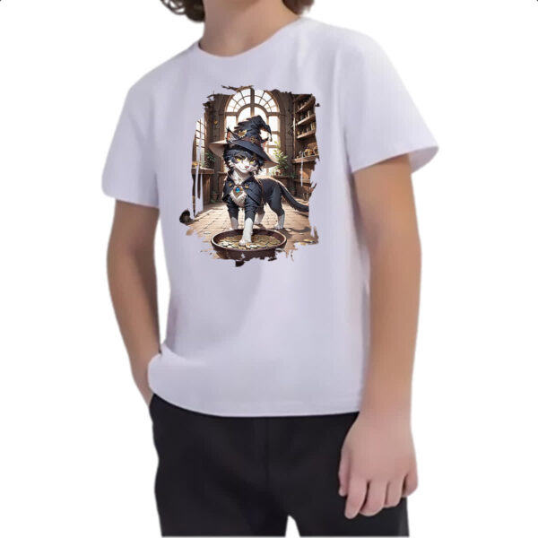 Camiseta Infanto Juvenil Gato Bruxo da Fortuna - Imagem 2
