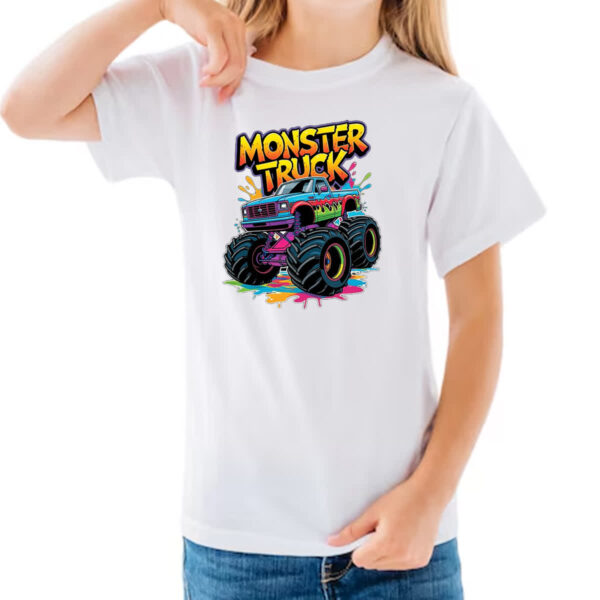 Camiseta Infanto Juvenil Monster Truck Splash Art - Imagem 3