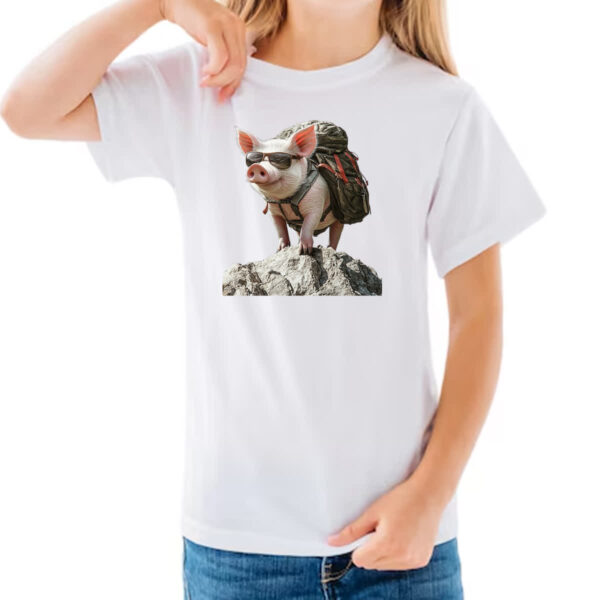 Camiseta Infanto Juvenil Porco aventureiro - Imagem 3