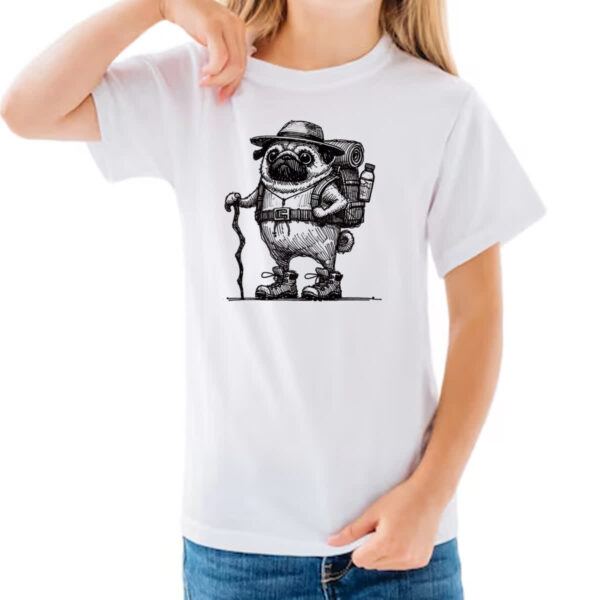 Camiseta Infanto Juvenil Pug aventureiro - Imagem 3