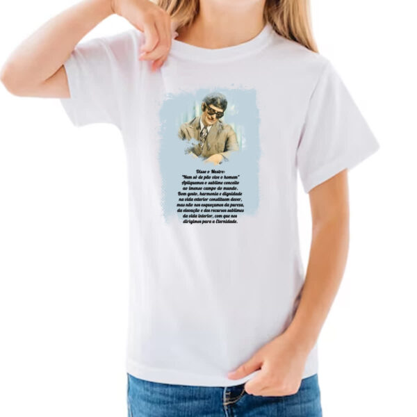 Camiseta Infanto Juvenil Espititismo nem so de pao vive o homem - Imagem 3