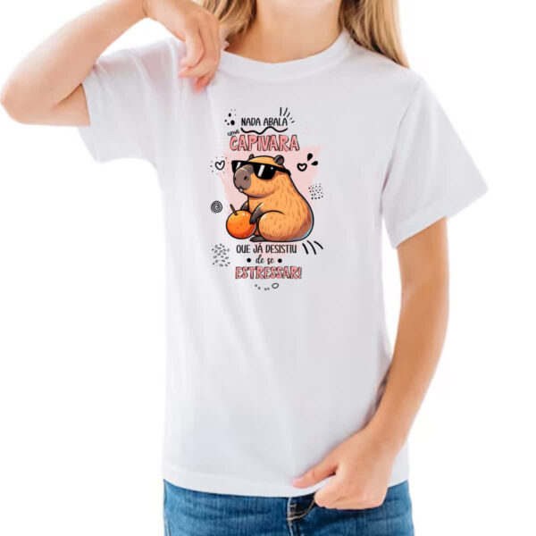 Camiseta Infanto Juvenil Capivara nada abala - Imagem 3