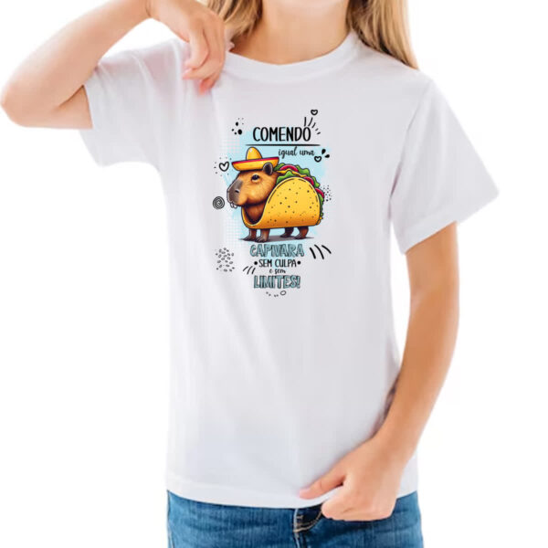 Camiseta Infanto Juvenil Capivara sem culpas e limites - Imagem 3