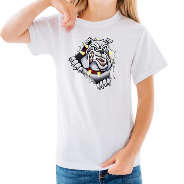 Camiseta Infanto Juvenil Bulldog rasgando a camisa - Imagem 3