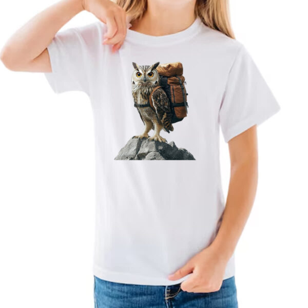 Camiseta Infanto Juvenil Coruja aventureira - Imagem 3