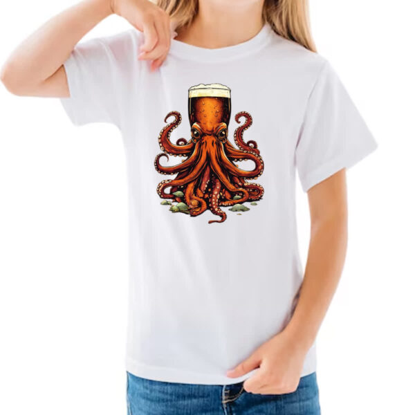Camiseta Infanto Juvenil Beer Octopus - Imagem 3