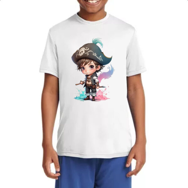 Camiseta Infanto Juvenil Pirata Cute Chibi Style - Imagem 4