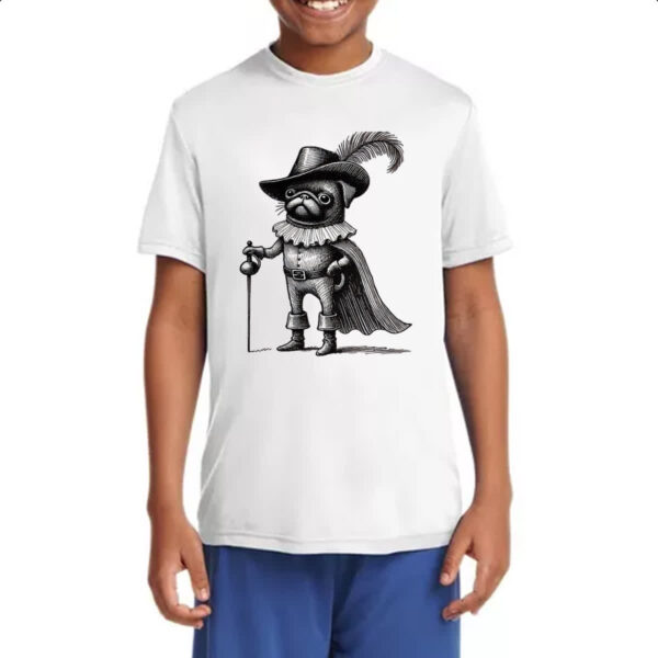 Camiseta Infanto Juvenil Pug Mosqueteiro - Imagem 4