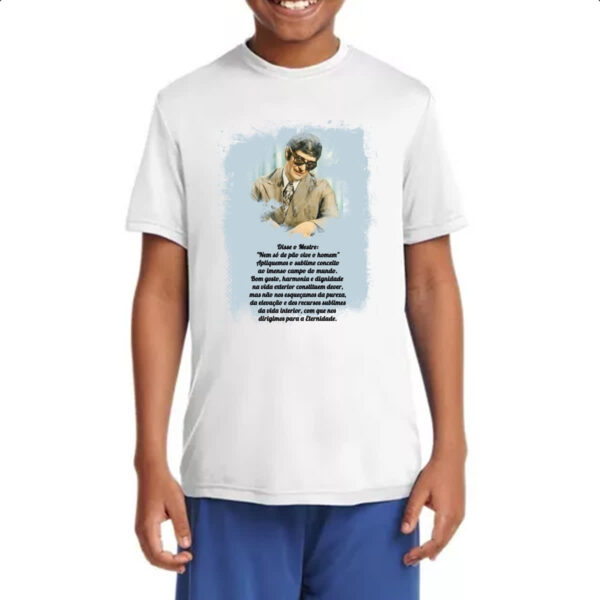 Camiseta Infanto Juvenil Espititismo nem so de pao vive o homem - Imagem 4