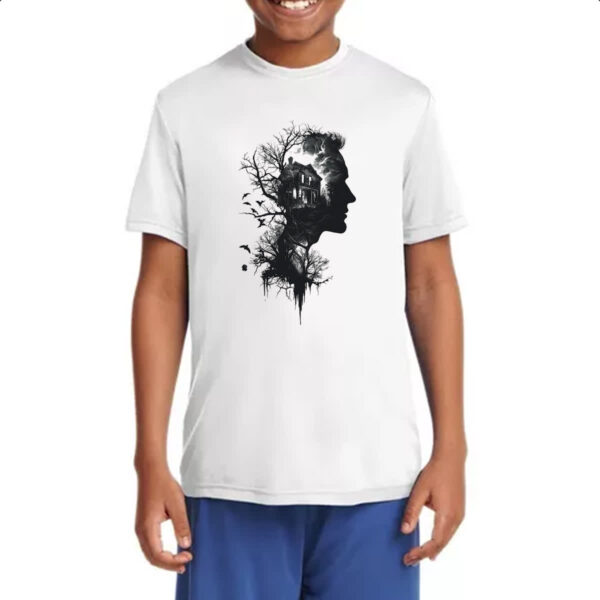 Camiseta Infanto Juvenil Silhueta Cabana na Floresta - Imagem 4