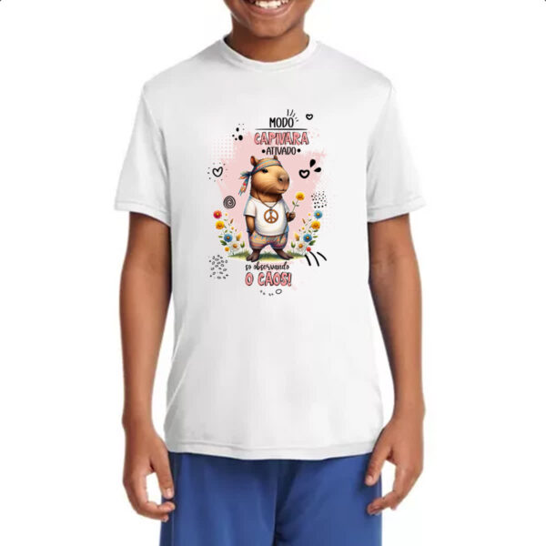 Camiseta Infanto Juvenil Capivara modo ativado - Imagem 4