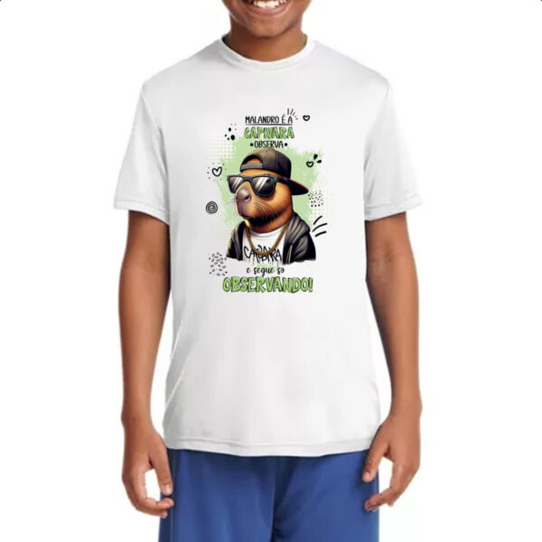 Camiseta Infanto Juvenil Capivara observando - Imagem 4