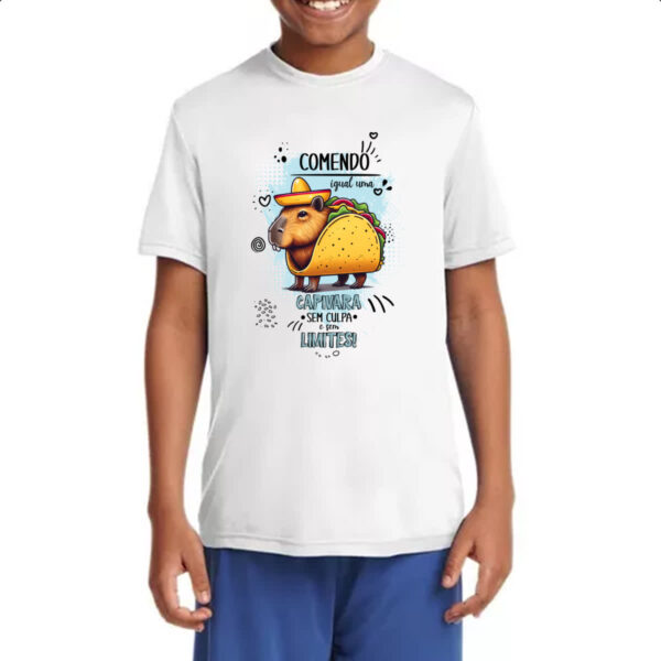Camiseta Infanto Juvenil Capivara sem culpas e limites - Imagem 4