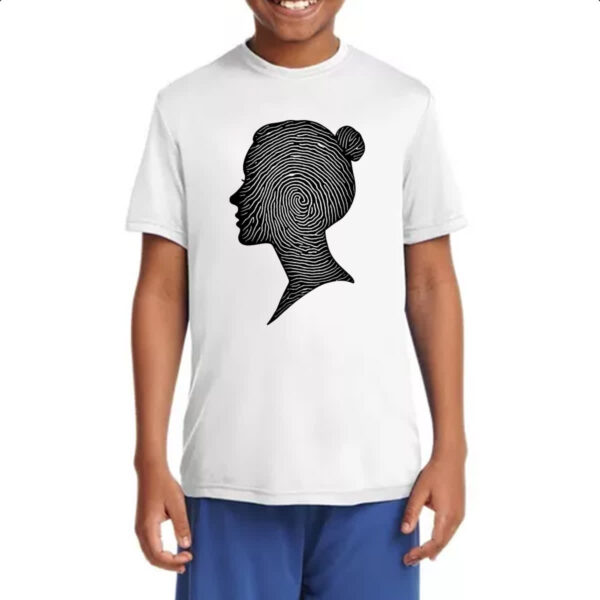 Camiseta Infanto Juvenil Silhueta mulher impressao digital - Imagem 4