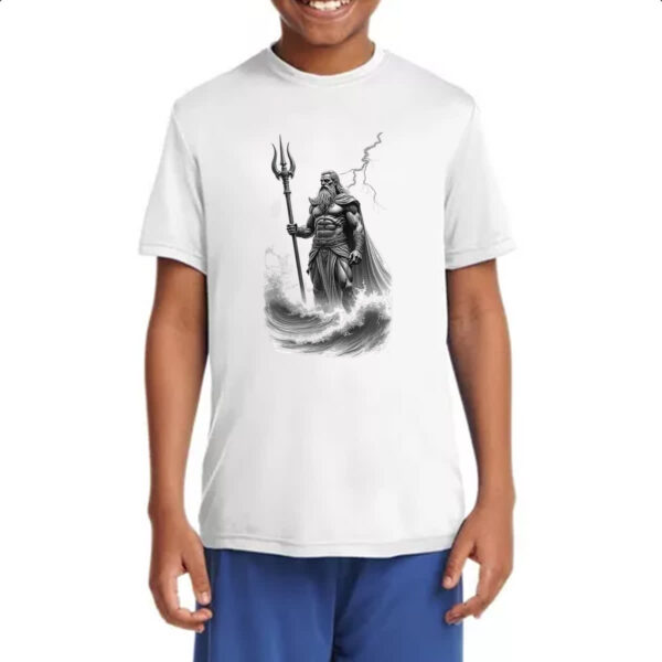 Camiseta Infanto Juvenil Poseidon esboco a lapis - Imagem 4