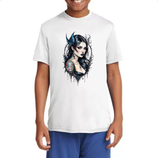 Camiseta Infanto Juvenil Vampira watercolor ilustracao - Imagem 4