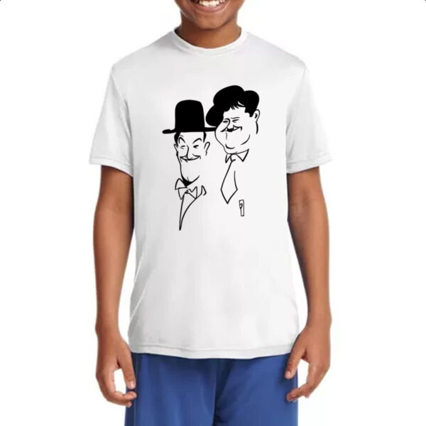 Camiseta Infanto Juvenil Gordo e o magro linear art - Imagem 4