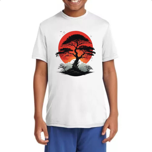 Camiseta Infanto Juvenil Bonsai sunset art - Imagem 4