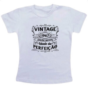 Camiseta Infanto Juvenil Vintage idade perfeicao 1967