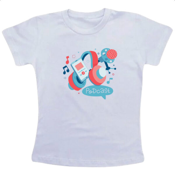 Camiseta Infanto Juvenil Podcast elementos